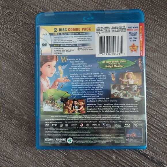 Disney Thinker Bell and the Great Fairy Rescue Blue-Ray + DVD 2-Disc Combo Pack - Picture 2 of 4